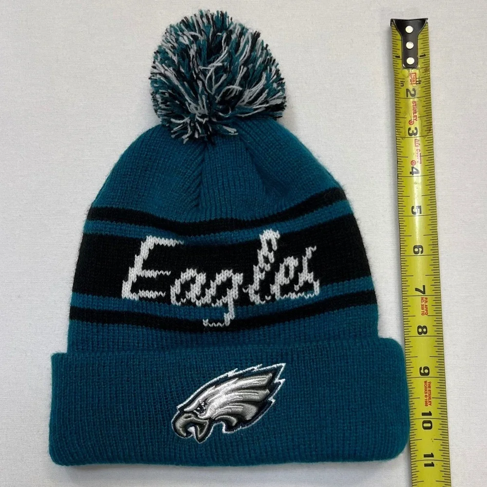 NFL Philadelphia Eagles‎ Green Sports Fan Tailgating Knit Pom Pom Beanie Hat OS